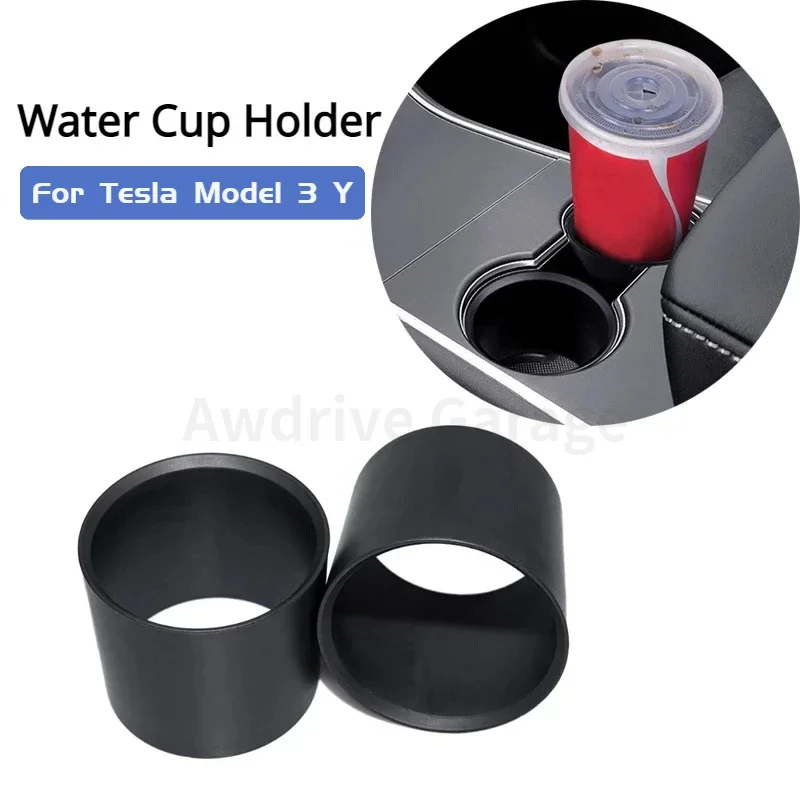 Water Cup Holder for Tesla Model 3 Y Center Console Cup Limiter Drink Holder Adapter ABS Anti-bump Anti-sprinkling Accessories