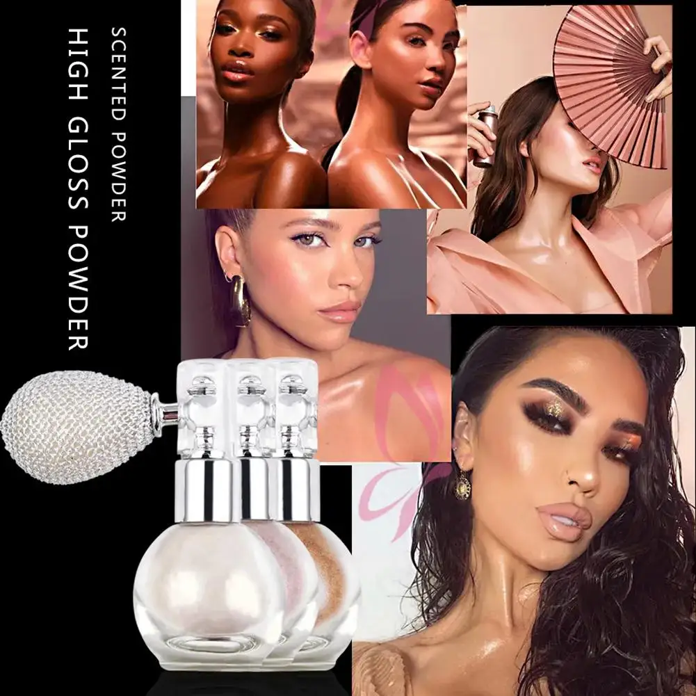 Diamante High Gloss Highlighter Spray, Brilhante Glitter, Faça Pó Facial, Brilho Fino, Shimmer, Fada M, H2C6