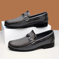 Classic Leather Fashion High Quality Cowhide Casual Shoes Handmade Loafers Men Footwear Low Heeled British Style Oxford Shoes