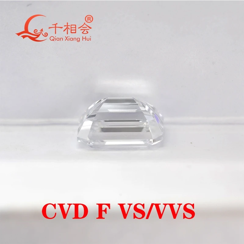 CVD diamond F G  white color1ct -2CT VS1 SI clarity emerald  shape GEMID certificated white color lab grown diamond loose stone