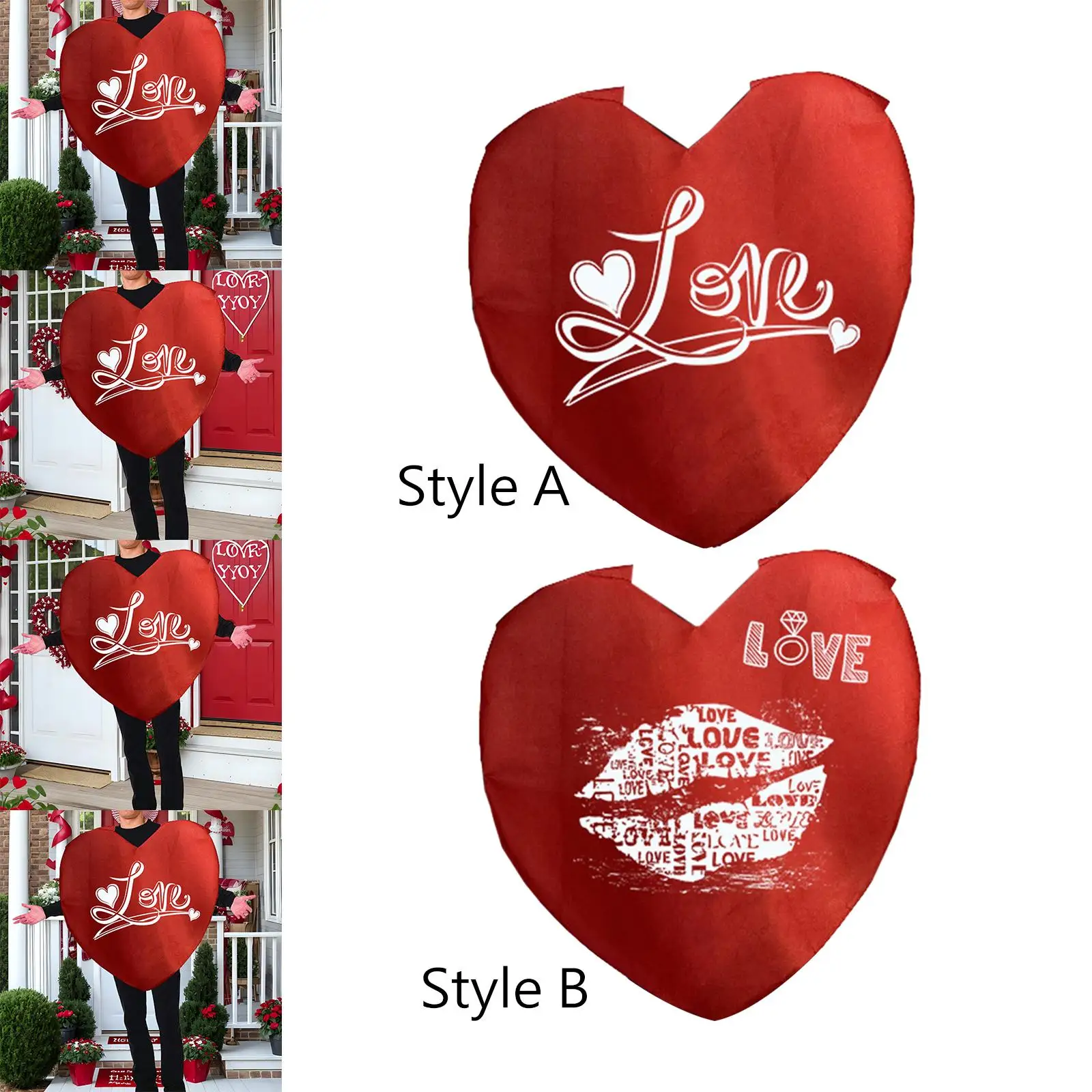 Valentine's Day Heart Costume Red Love Adults Props Valentine Day's Clothes for Role Playing Carnival Birthday Festival Cosplay