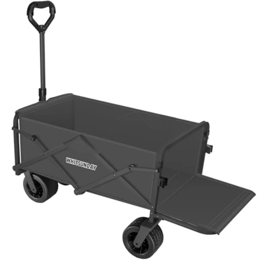 

Складная тележка с откидной задней дверью, усиленная, для пляжа и активного отдыха, с большими колесами для любой местности, для кемпинга, спорта и активного отдыха на природе