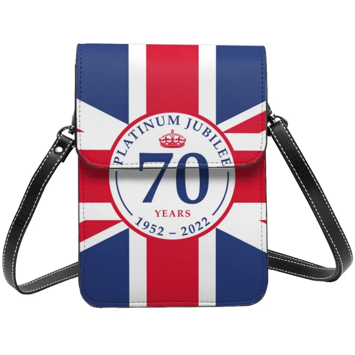 Queen Elizabeth Platinum Jubilee Shoulder Bag UK Flag 70 Years Fashion Reusable Mobile Phone Bag Leather Streetwear Woman Bags