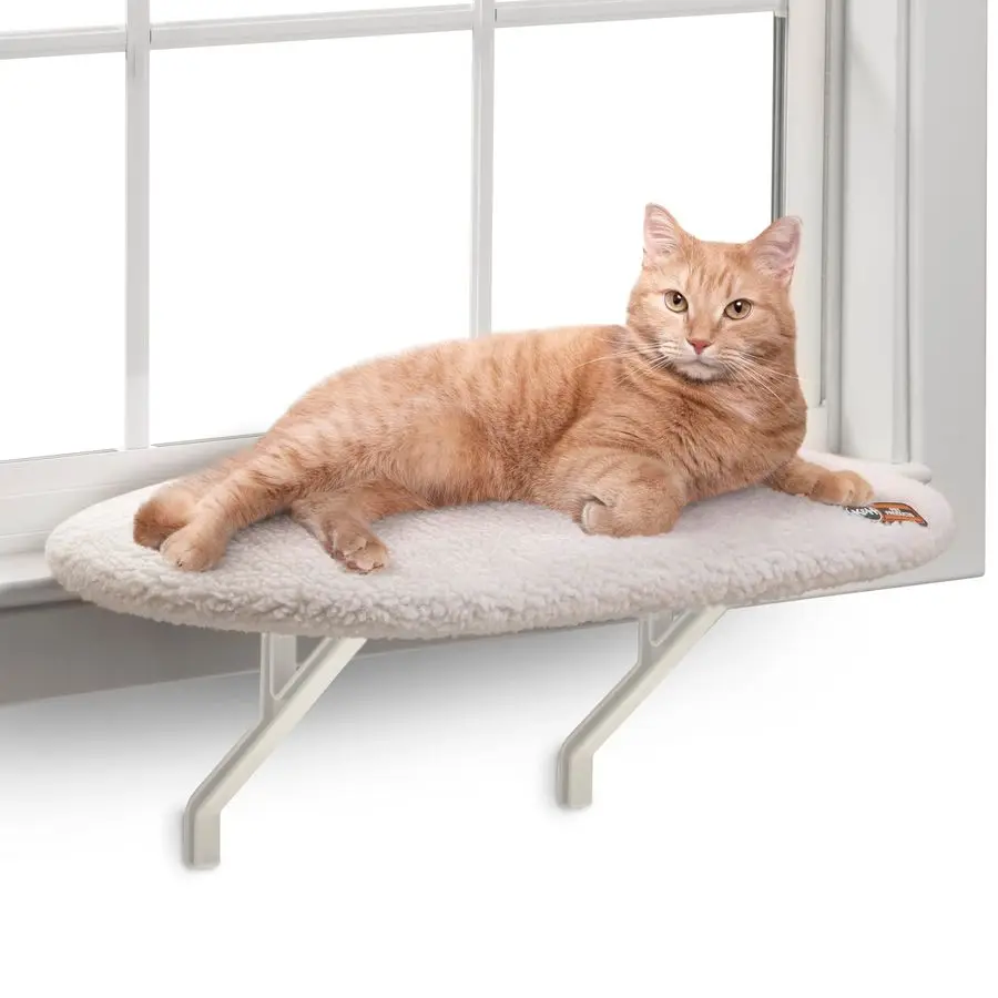 Kitty Sill Cat Window Perch for Large Cats, Orthopedic Window Hammock Bed Holds 40LBS, Washable Cover, Kitty Windowsill Bed Seat