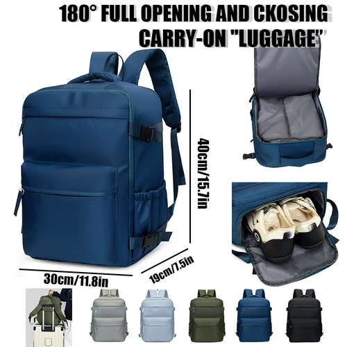 Mochila para hombres y mujeres, bolsa de equipaje sencilla para viajes de negocios, bolsa de viaje para embarque, mochila de gran capacidad