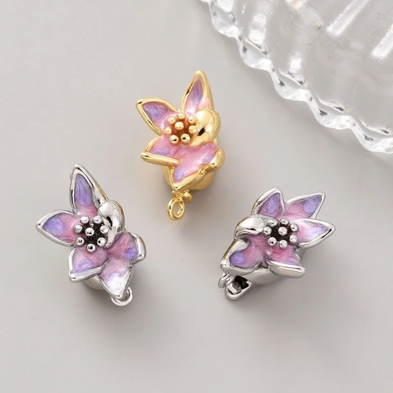 1pcs Brass Gold Plated Ingot Jewelry Clasp Water Lily Lotus Fastening Lock DIY Bracelet Necklace Pearl Chain Material Accessorie