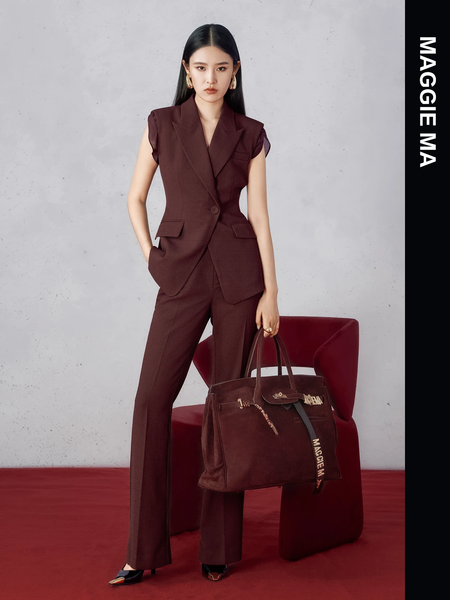 

Elegant One-Button Fashion Business Women's Suit Series Short Sleeve Polyester Fiber Long Pants Two-Piece Set