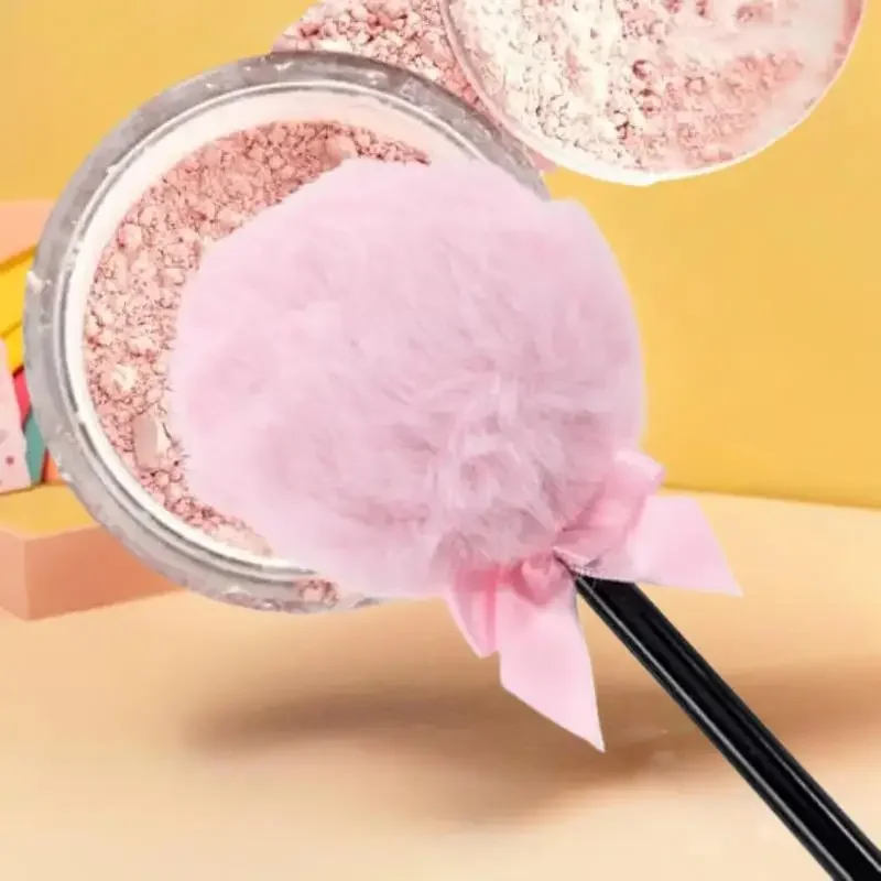 Lollipop Body Powder Applikator Plüsch Puderquaste mit Griff Body Powder Puff Weiches Make-up-Tool für Gesicht und Körper einfach zu bedienen