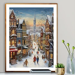 New 2024 European Towns 5d Diamond Painting Complete Kit Christmas Landscape Full Square Round Mosaic Embroidery DIY Home Decor