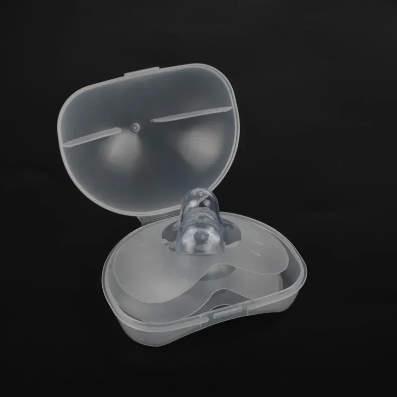 2Pcs Silicone Nipple Protectors Feeding Mothers Nipple Shields Protection Cover Breastfeeding With Clear Carrying Case