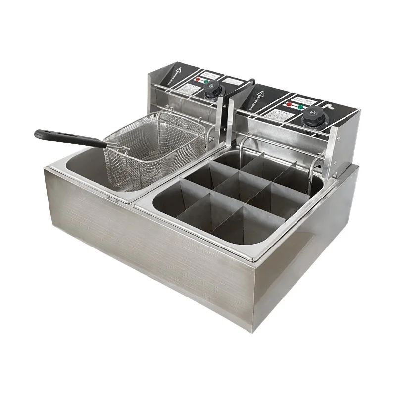 

220v Multifunctional Commercial Thickened Stainless Steel Electric Fryer Fried String Stall Frier Fryer Machine Electrical