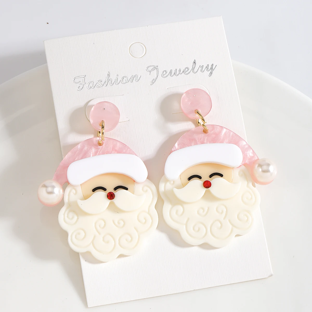 Dvacaman Christmas Cute Santa Claus Acrylic Drop Earrings,Celebrate Festival Party Gifts Women Accessories