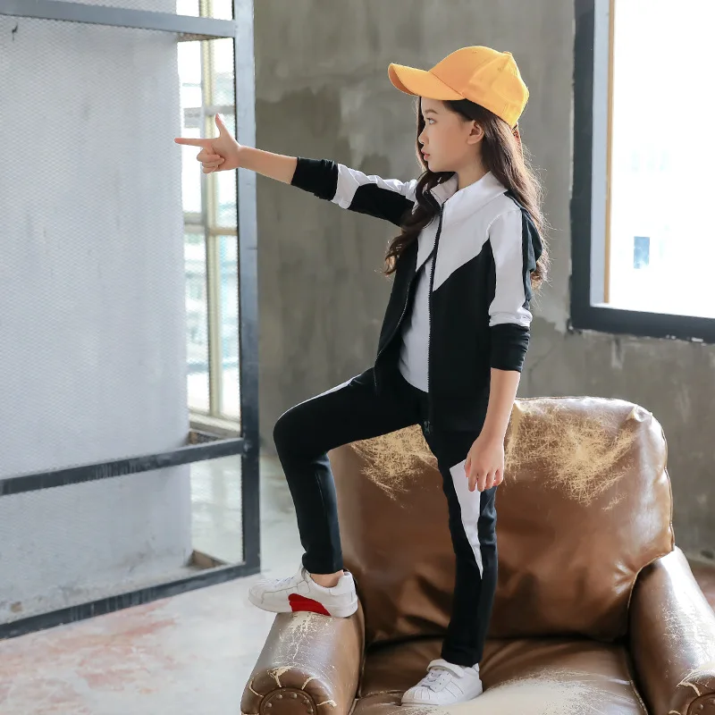 

Fashion Zipper Sweatshirt + Pants 2Pcs Outfits Kids Tracksuit 4 6 8 10 12 Years 2026 New Spring Autumn Teen Girls Clothing Sets
