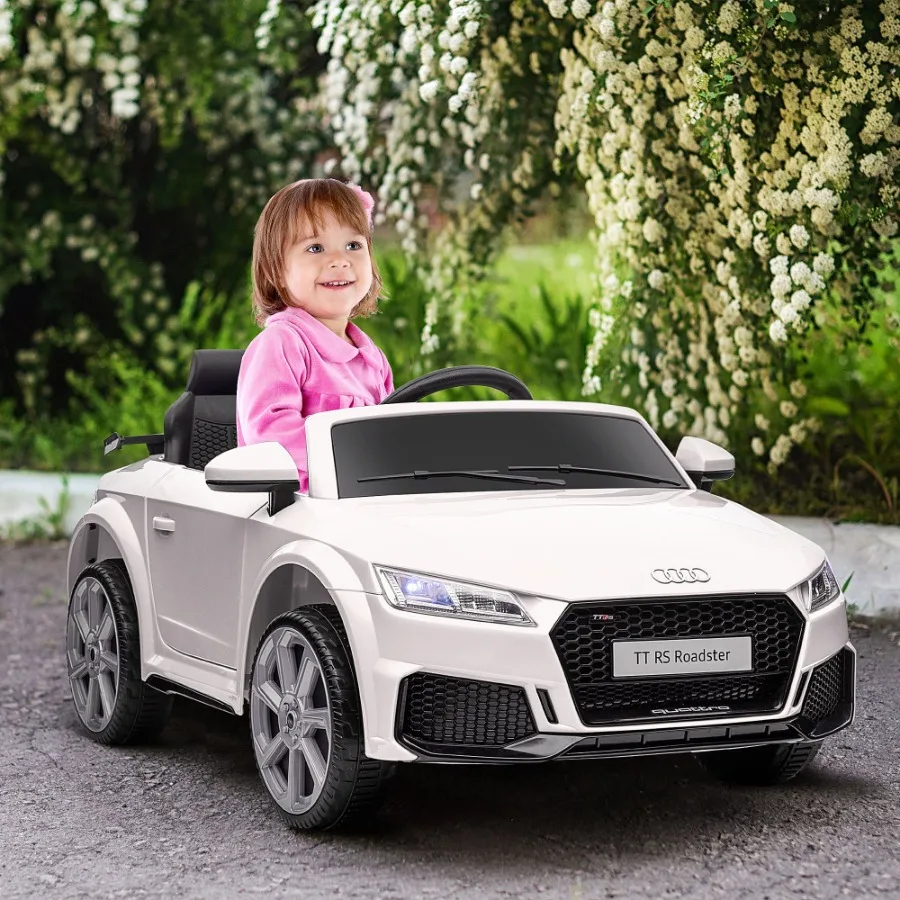 6V Electric Ride On Car Licensed Audi TT RS with Seat and Remote Control Horn Music MP3 White