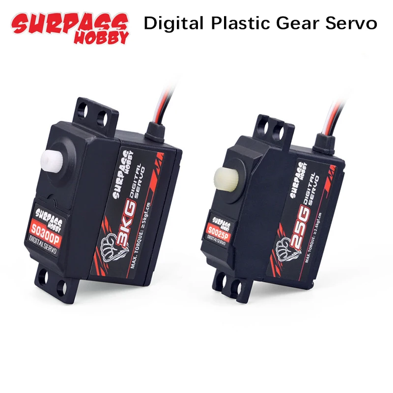 2Pcs Override Digital Servo Mechanism Hobby 17G 25G 3KG 6KG Plastic Gear Micro Servo For 1/8 1/10 RC Aircraft Glider Robot