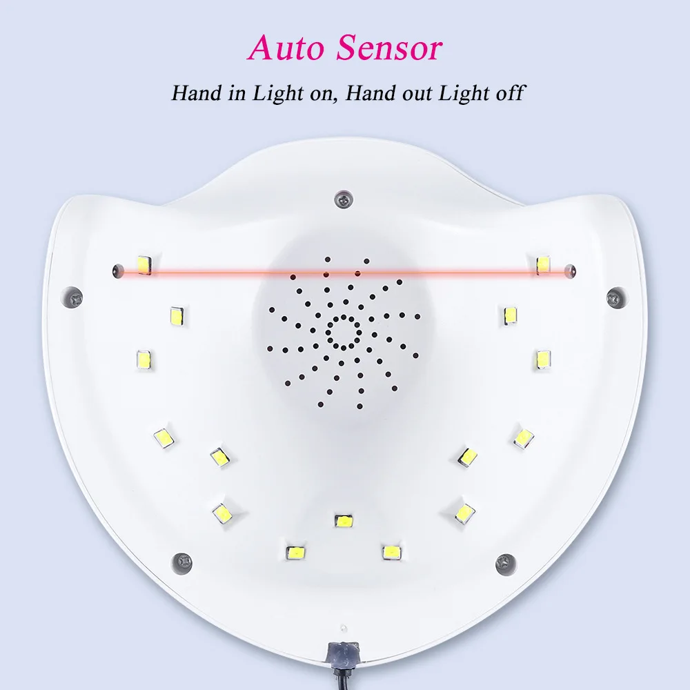Lampada UV da 30 W Lampada per unghie a LED per unghie Asciugatrice per unghie 15 perline per olio per unghie Induzione a infrarossi 30/60/90s