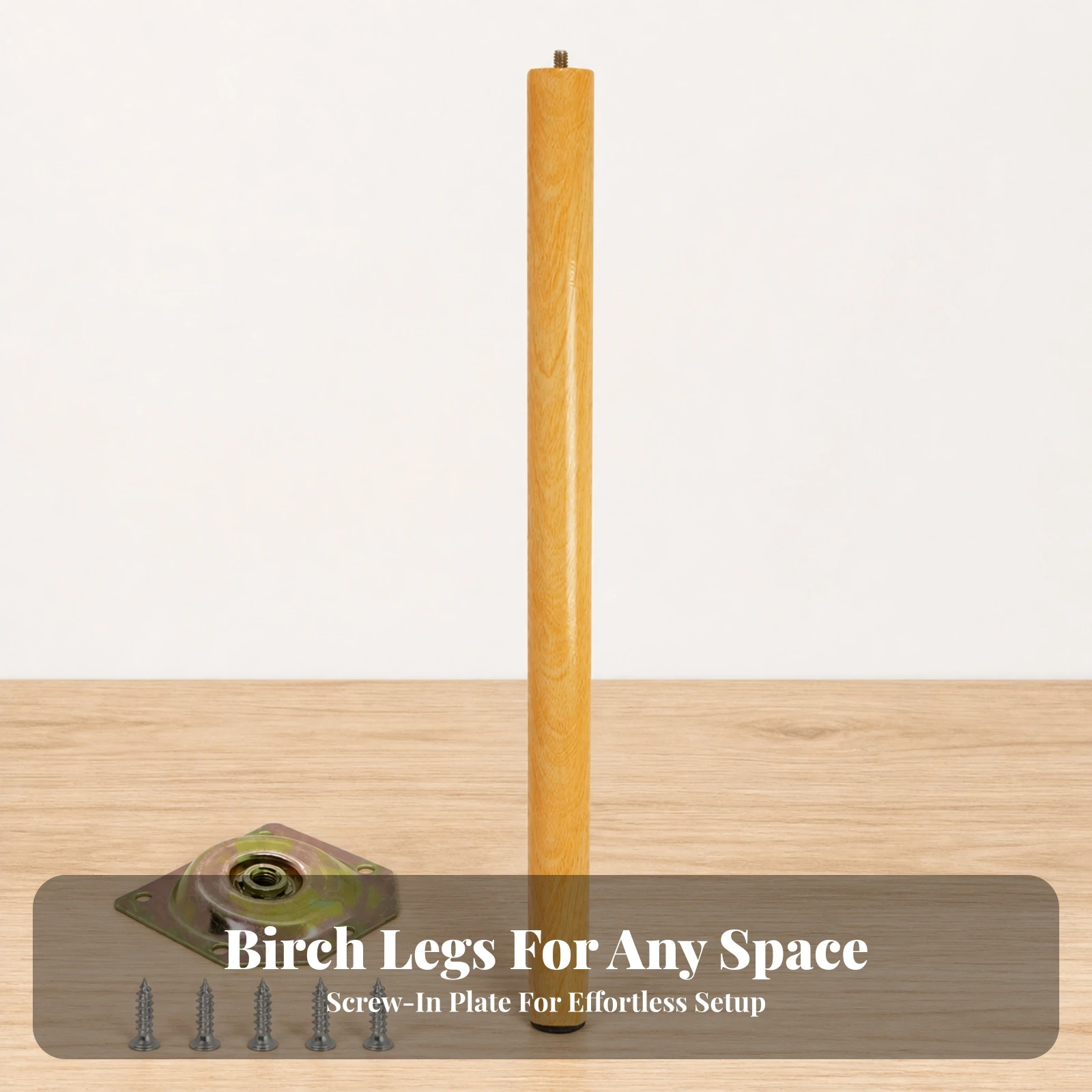 4 Pieces Wooden Table Legs with Mounting Hardware Natural Grain Wooden Table Legs Sturdy Load-Bearing for DIYers, Computer Desks