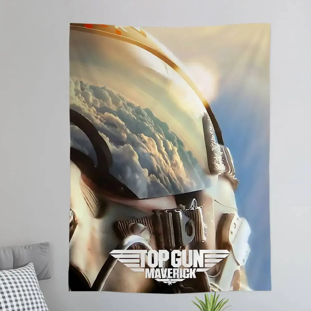 Tom Cruise Maverick Film Top Gun Printed Large Wall Tapestry Art Science Fiction Room Home Decor Decor Blanket