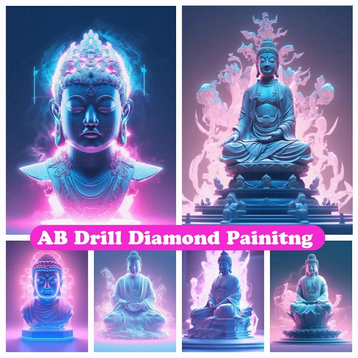 

Buddha Statue Lotus 5D DIY AB Diamond Painting Embroidery Religion Handmade Cross Stitch Mosaic Handicraft Home Decor Gift
