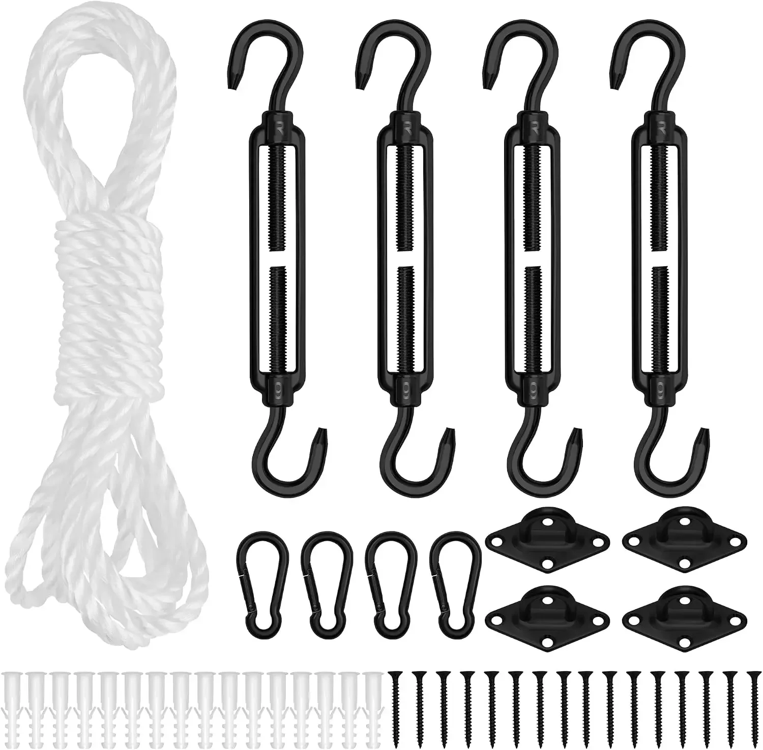Heavy Duty Sunshade Sail Hardware Kit, Wind Speed 304 Stainless Steel Sunshade Sail Hardware Kit, for Yard, Garden Outdoor Sunscreen Rain Cover