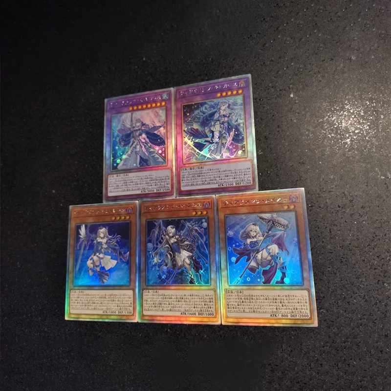 5Pcs/set Anime Yu-Gi-Oh! Diy Self-Control Ocg Tearlaments Scheiren Tearlaments Rulkallos Tearlaments Kitkallos Trading Card