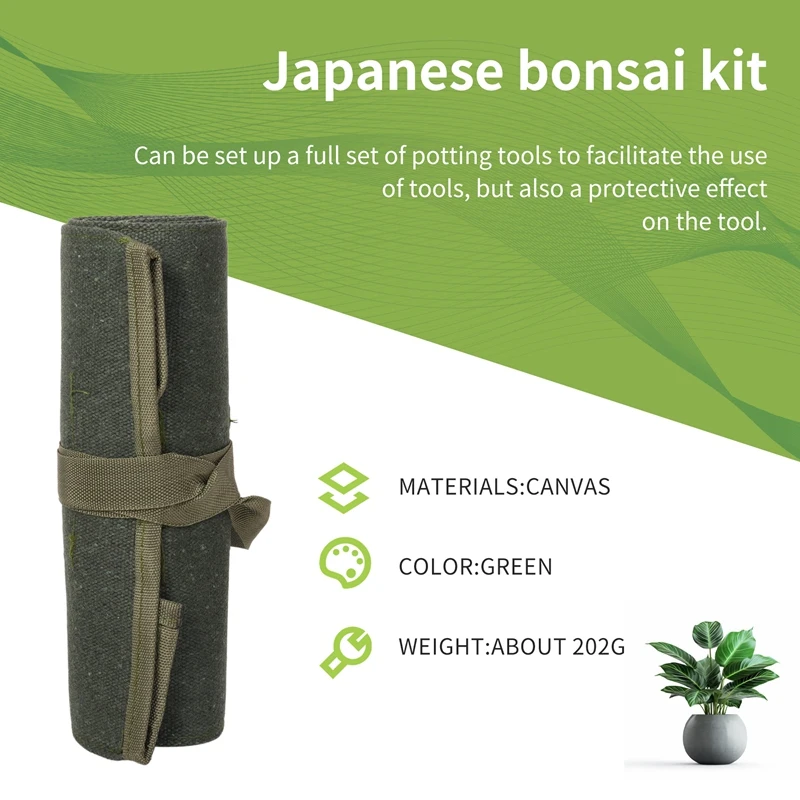 600x430mm japoński pakiet przechowywanie narzędzi Bonsai torba rollbag płócienny zestaw narzędzi