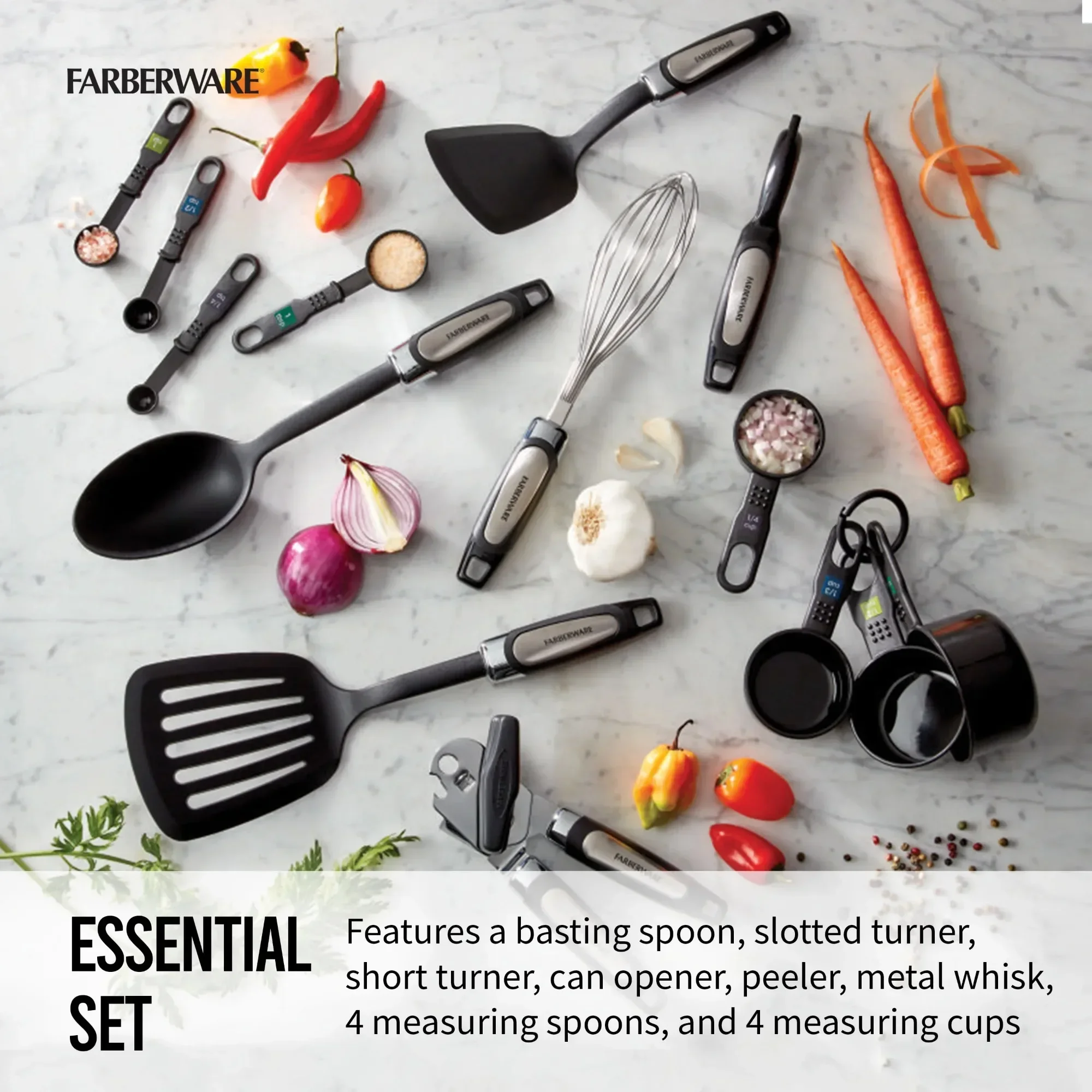 

(2 pack) Professional 14-Piece Kitchen Tool and Gadget Kitchen Utensil Set in Black