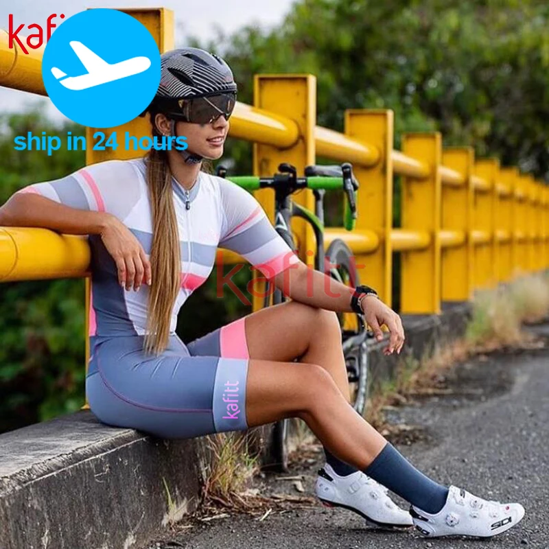 Kafitt New Pro Summer Cycling Jersey Ladies Short Sleeve Road Mountain Bike Shorts Full Set Sweatshirt roupa ciclismo feminina