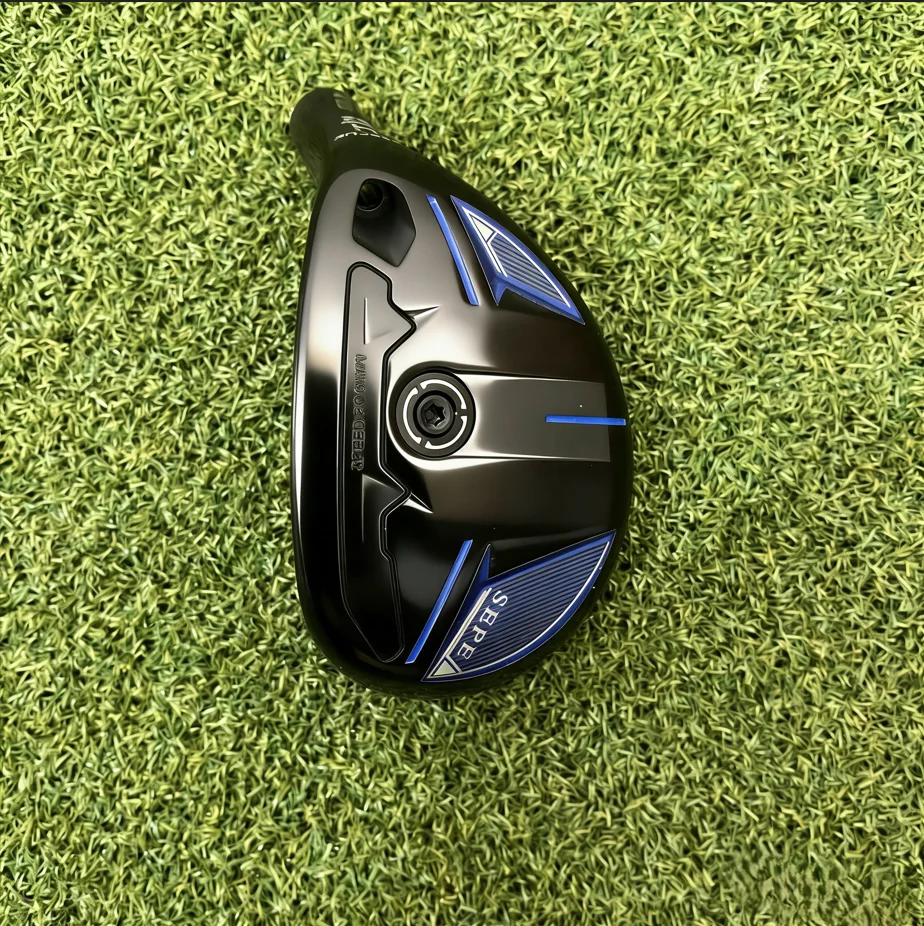 1 club de golf hybride avec manche en fibre de carbone, poignée en caoutchouc, flexibilité S-Stiff, pour droitier, avec housse de tête de club de golf.