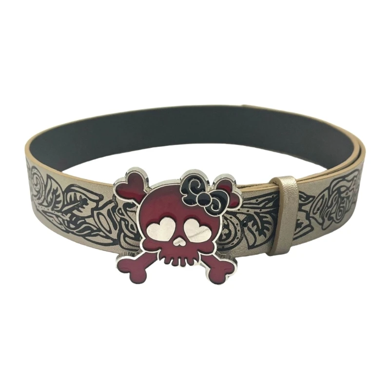 Y166 Totenkopf-Taillenkette, Punk-Gürtel für Damen, Abschlussball, Club, Party, Alltag