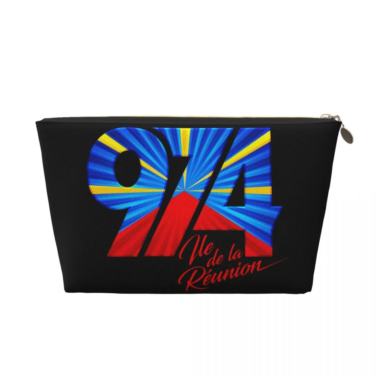 Custom 974 Reunion Island Logo Travel Toiletry Bag Women Reunionese Proud Makeup Cosmetic Bag Beauty Storage Dopp Kit