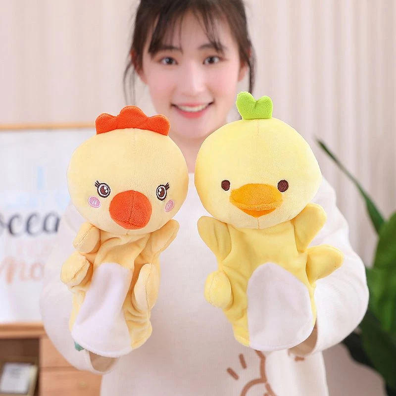 

25CM Animal Chick Hand Plush to Super Cute Speech Story Children's Soothing Animal Doll as a Birthday and Christmas Gift
