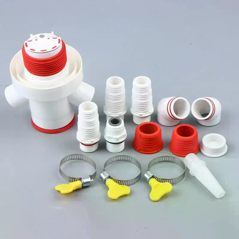 Washing Machine Drain A Three-Way Drain Distributor, A Dryer, A Drainage Pipe, A Three-Way Anti-Backflow Check Valve Connection