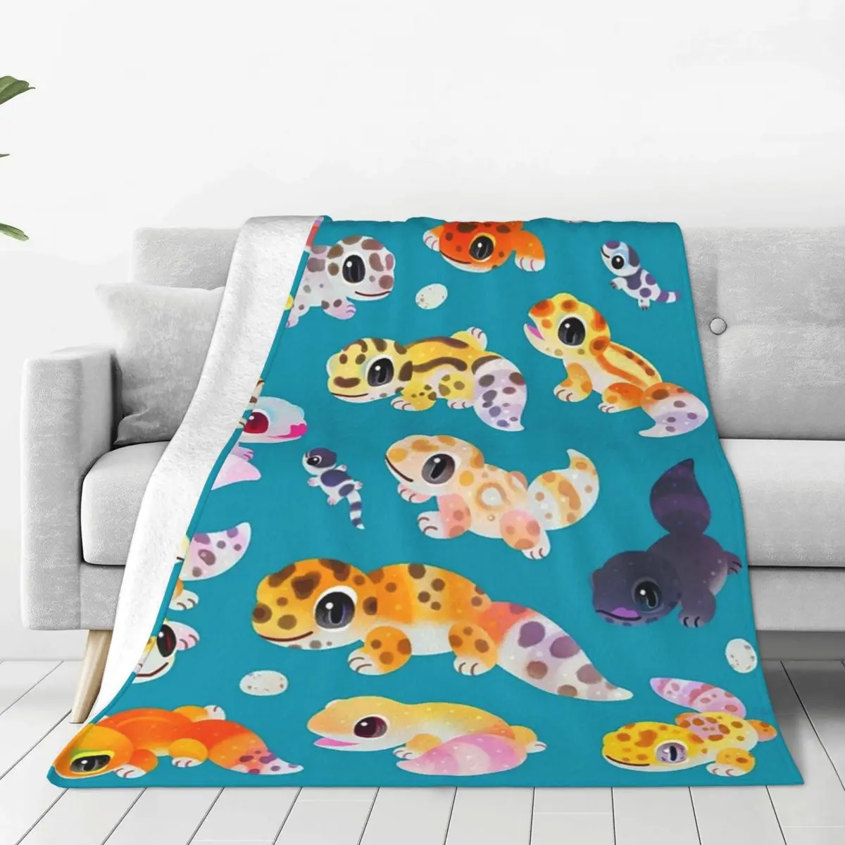 Leopard Gecko Blankets Flannel Multi-function Sofa Throw Blankets For Home Bedroom Office Throws Bedspread Quilt