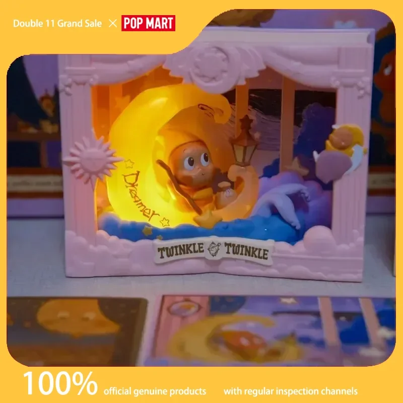 Caja ciega de estatuilla de escena de la serie Light-Up POPMART Star Person genuina, adorno de juguete de moda, regalo, juguetes de moda, figura de adornos