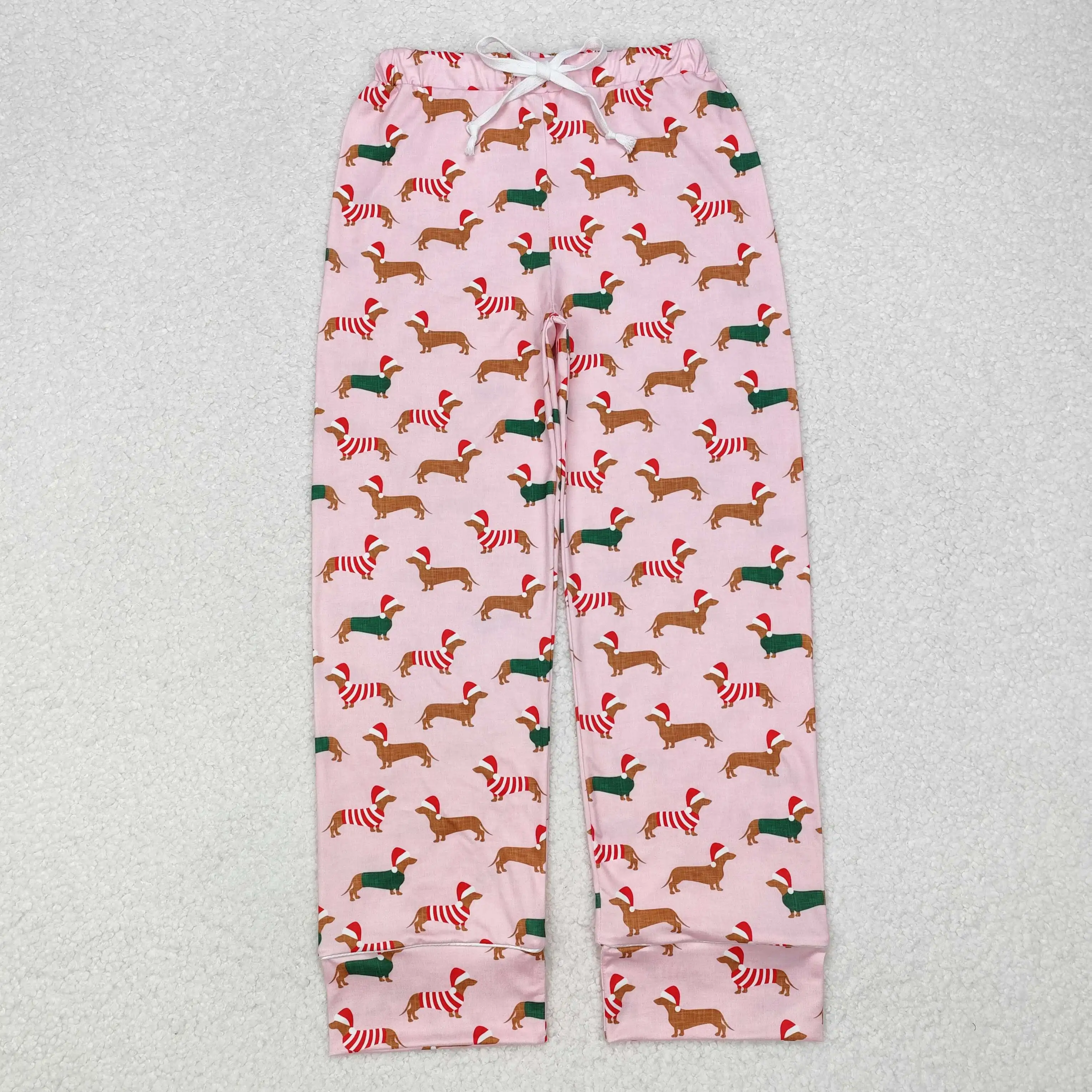 P0663 Stylish And Good Looking Adult Woman Trousers Christmas hat puppy pink Print With Adult Women Rts No Moq