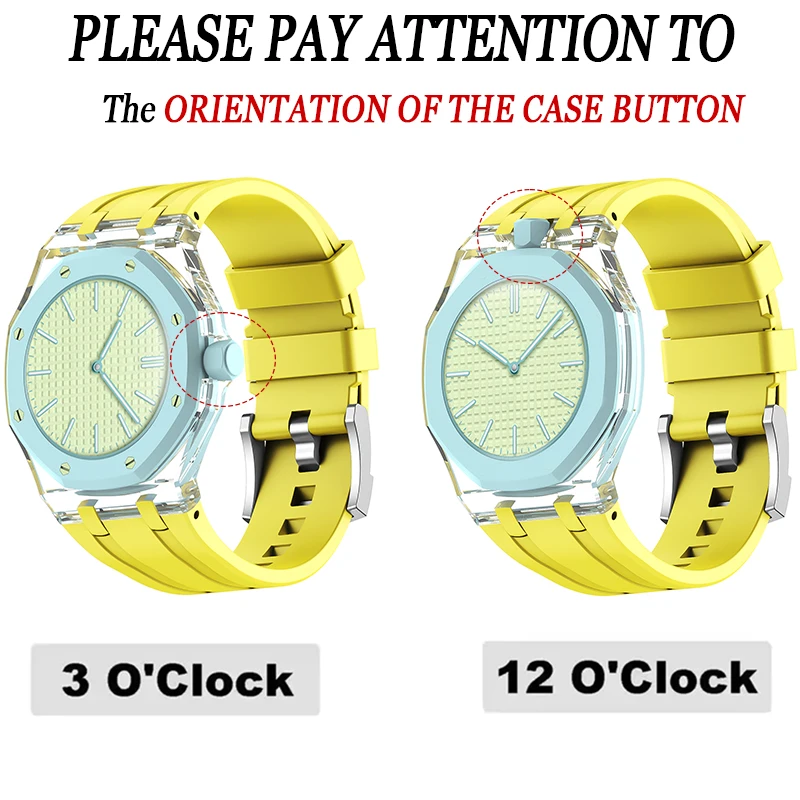 Silicone Strap+transparent Case Frame for Swatch X AP Royal POP Pocket Watch Change Wristband for Swatch XAP Royal POP Accessory