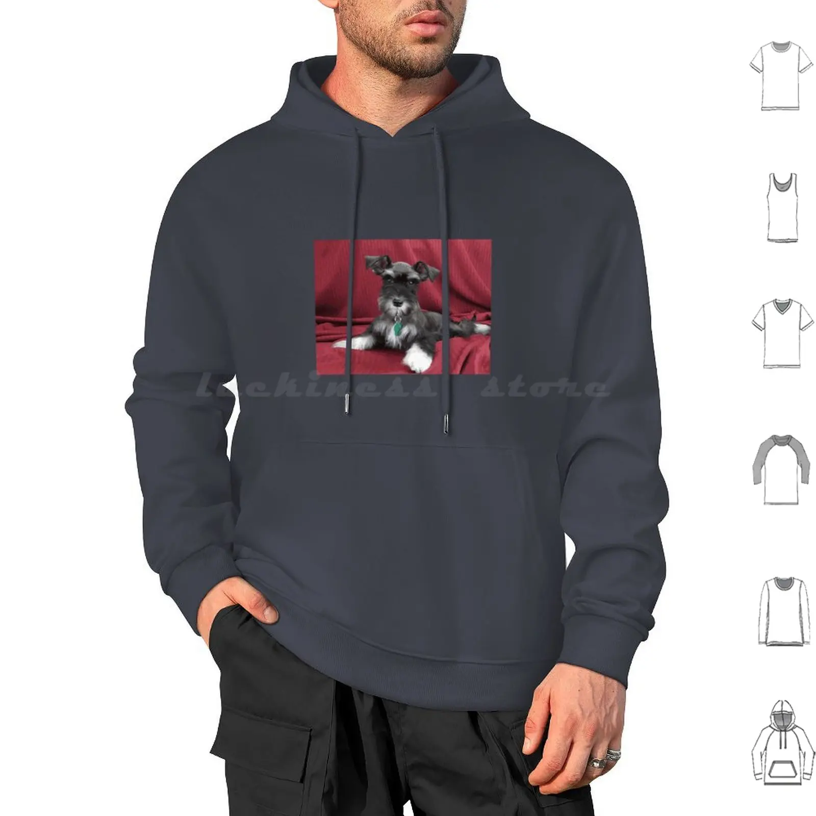 Schnauzer Puppy Hoodie cotton Long Sleeve Cute Dog Schnauzer Puppy