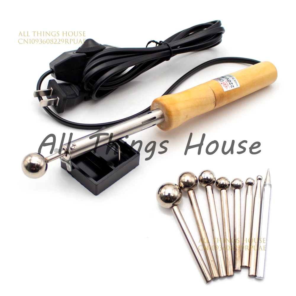 DIY Fabric Flower Maker Artificial Flower Electric Ironing Machine Fake Flower Making Petal Modeling Tools Set With 8Pcs Heads