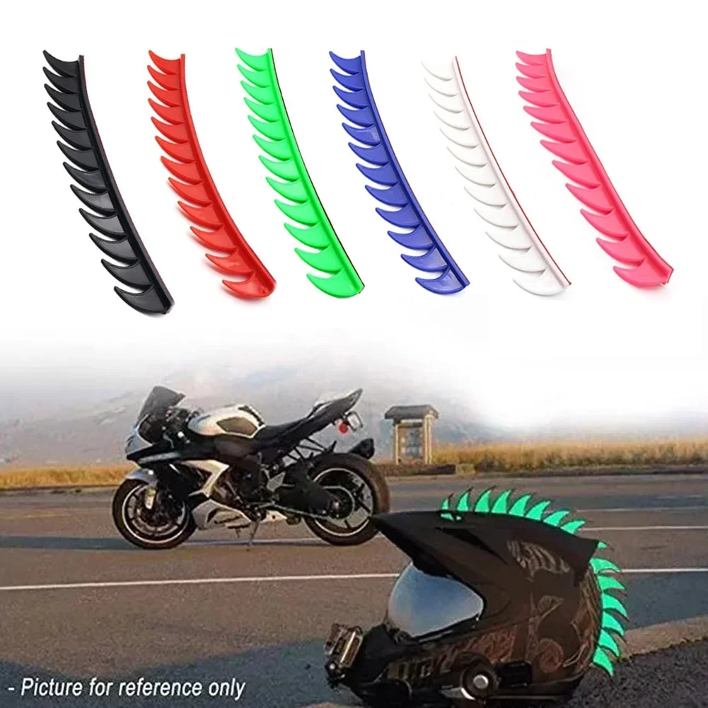 Rubber Dirt Biker Motocross Mohawk Biker Helmet Mohawks Spikes Motorcycle Helmet Mohawk Sticker 5 Color Reflective Universal