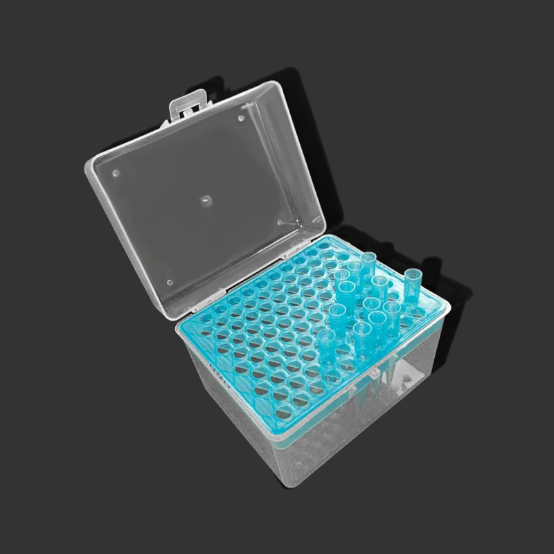 팁 상자 플라스틱 상자 피펫 팁 1ml 100 웰 플라스틱 피펫 상자, 실험실 장비