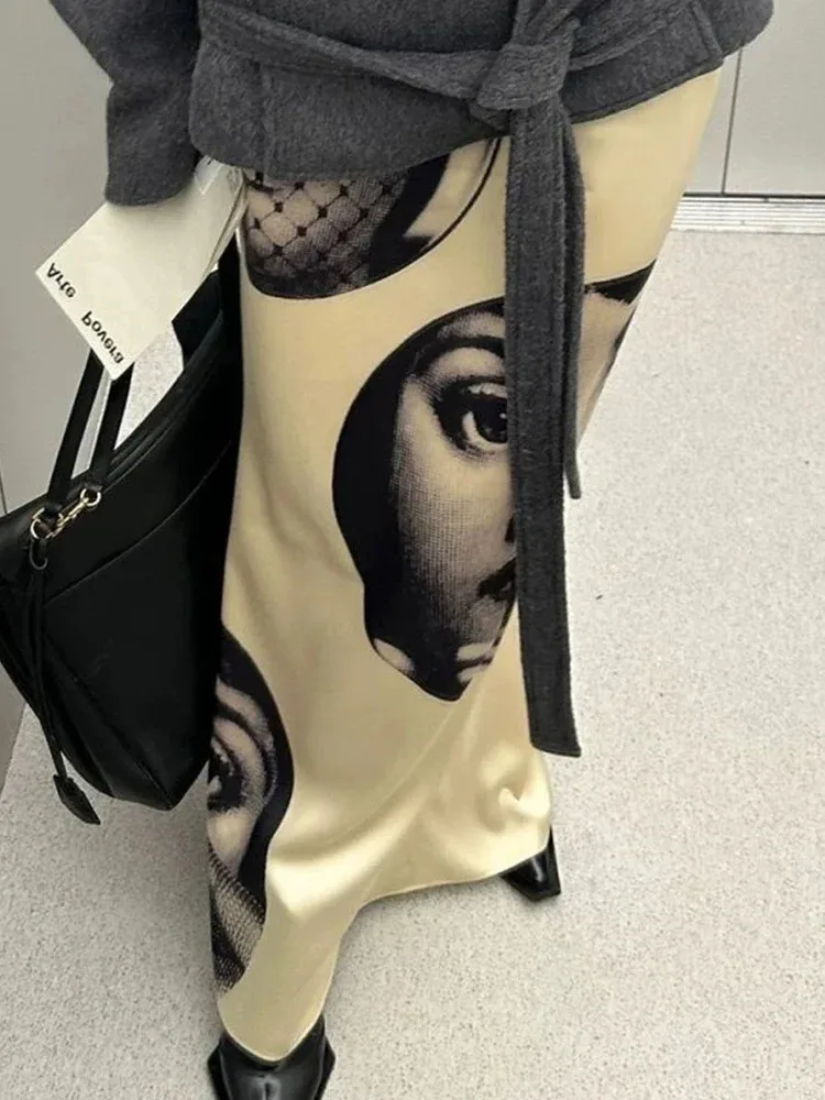 2025 Spring/Summer New Simulated Silk Half Body Satin Casual Color Ding Bag Hip For Women Bandage Skirts Casual Women H9E0