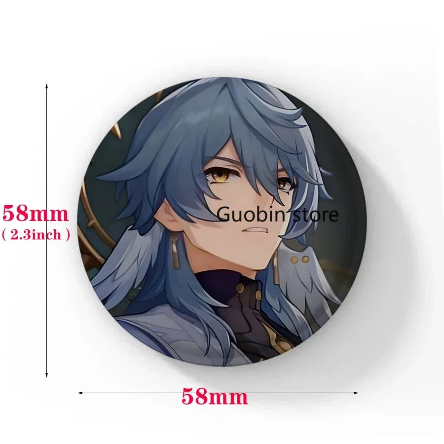 58mm Pop Anime Sunday Game Honkai:Star Rail Character Button Pin Cute Sunday Fanart Brooch Badge for Gamer Collect Fans Gift