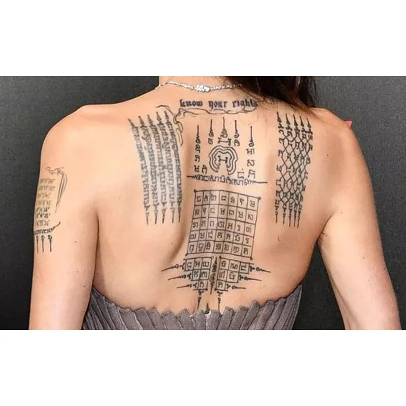 1PC Disposable Tattoo Stickers Indian Sanskrit Waterproof Simulation with Trendy Sanskrit Design  for Exotic Body Art