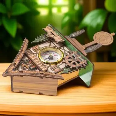 

Sturdy Hanging Decorative Home Bedroom Living Room Office Bird House Shape Wooden Pendulum Hanging Traditional Indoor