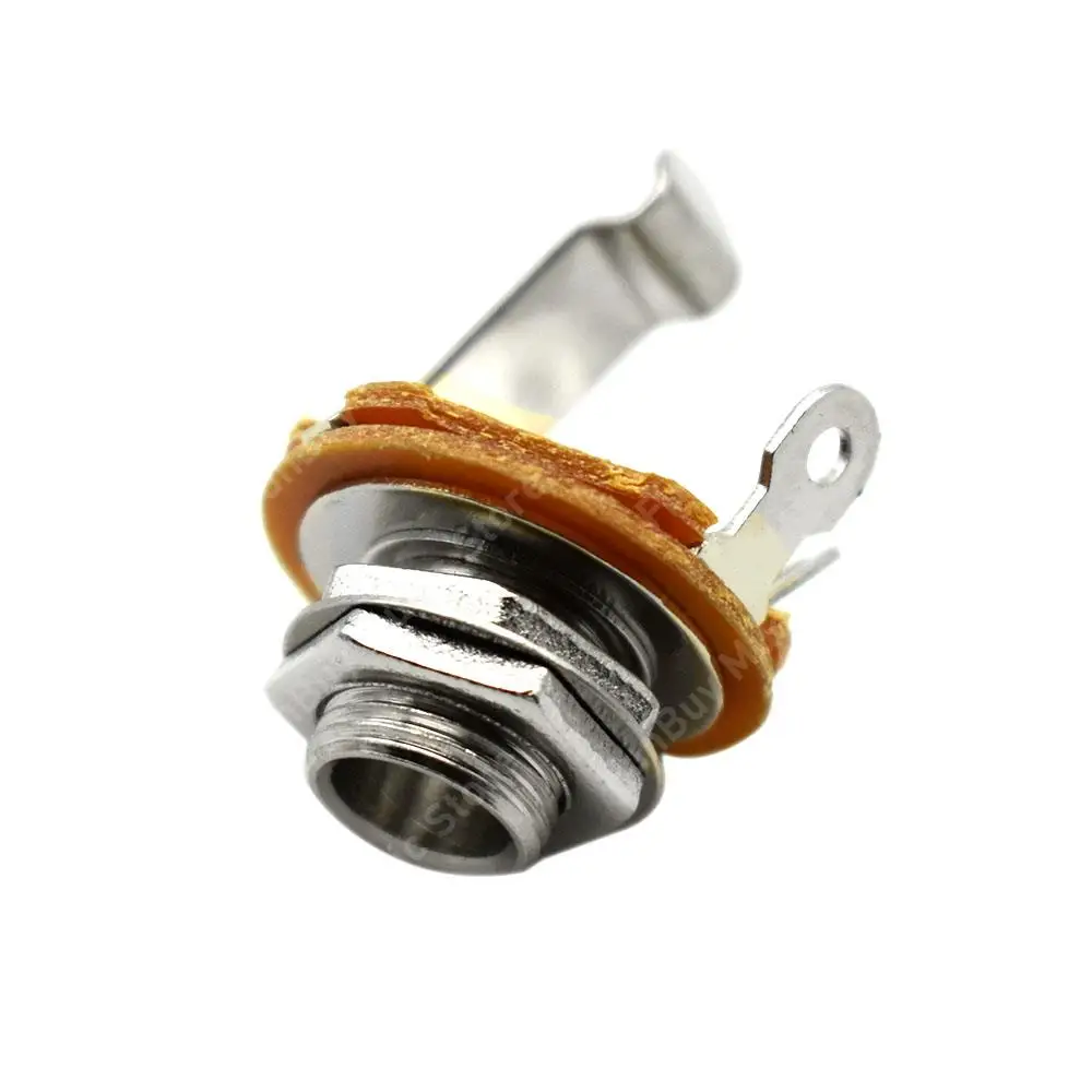 20pcs 1/4 inch 6.35Mm Stereo Input Jack Plug Socket for Electric Guitar Bass Guitar Pickup Output Jack Guitar Part