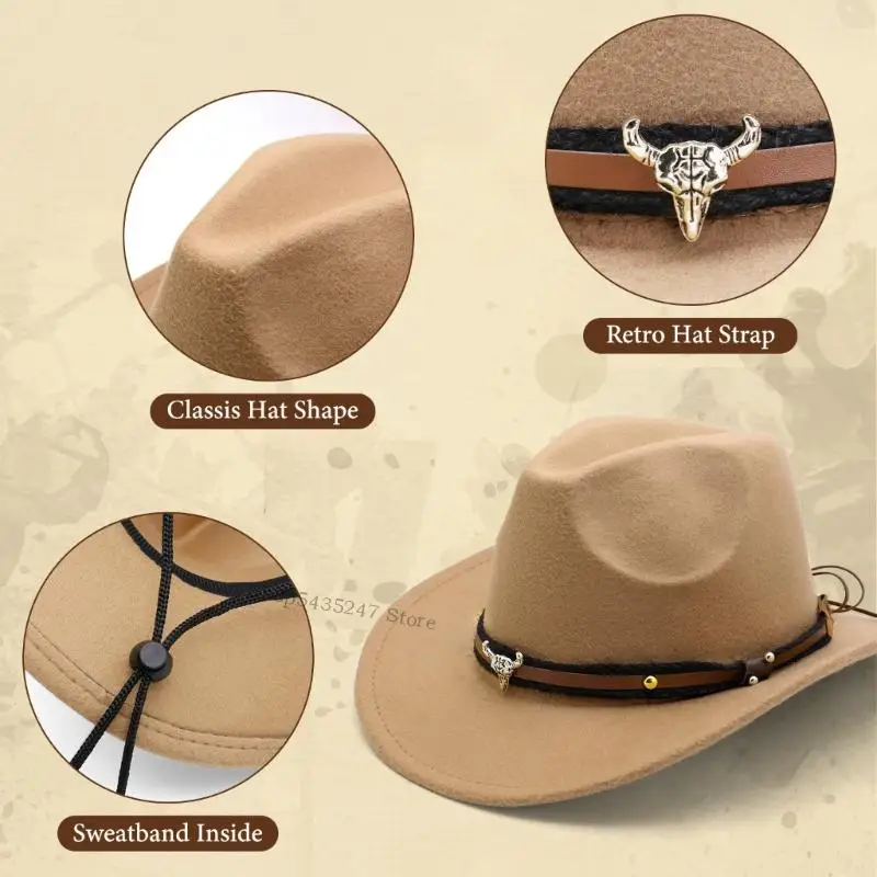 مجموعة أزياء Cowgirl مجموعة Western Western Hat Scarf Belt Party Associory H7ef