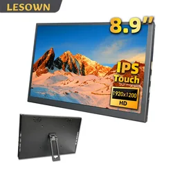 LESOWN 2K Portable Monitor 8.9 inch USB-C HDMI 1920x1200 IPS LCD Display Touch Screen for Raspberry Pi Xbox PS4 Switch Laptop