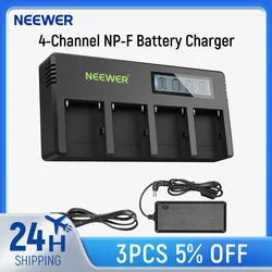 Caricabatteria Neewer a 4 canali NP-F con schermo LCD e adattatore di alimentazione per batterie agli ioni di litio per videocamere Sony