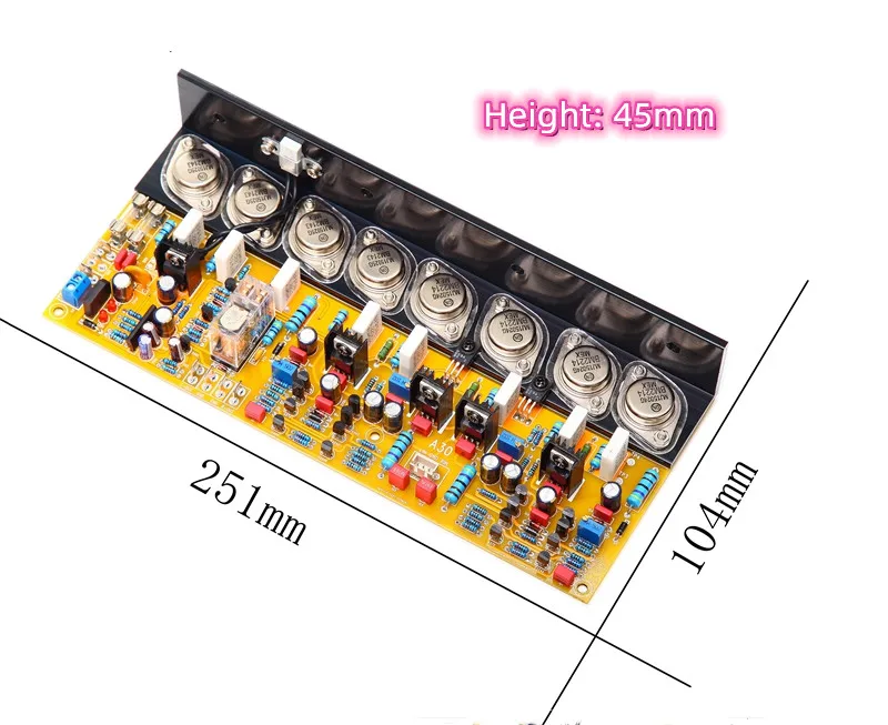Vàng Seal Trên MJ15024 MJ15025 Ống 200W * 2 2.0 Kênh Stereo Lớp AB HiFi Sốt Âm Thanh Ban với Bảo Vệ Loa